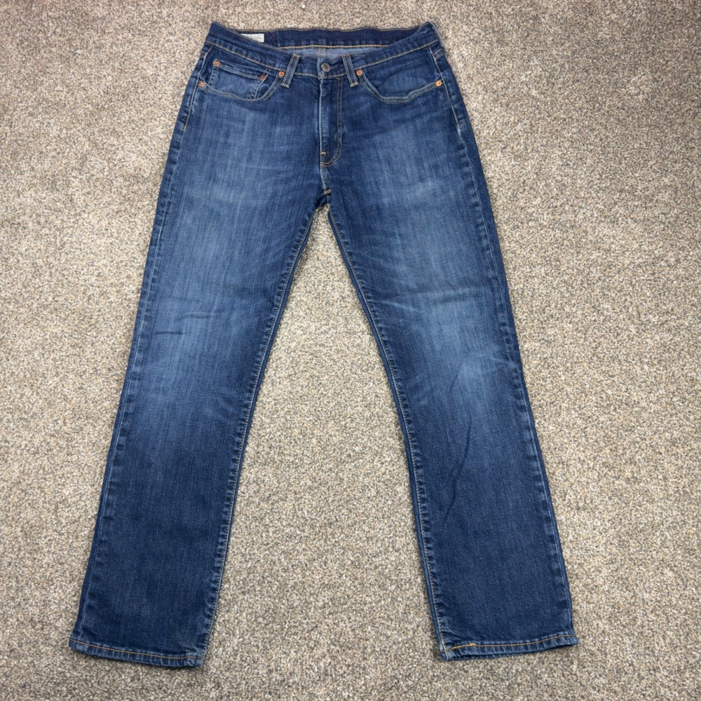 Levis Premium 514 Straight Fit Mens Jeans Dark Wash Denim Blue 31 Classic Fit